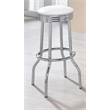 Retro Upholstered Metal Swivel Bar Stool White