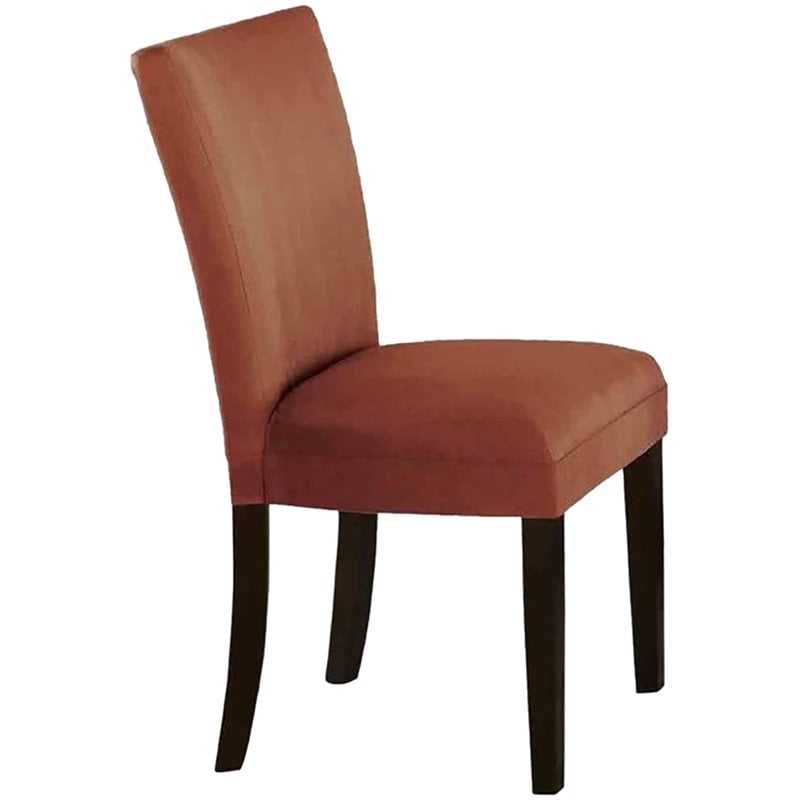 Coaster Bloomfield Faux Leather Parson Dining Side Chair In Terracotta