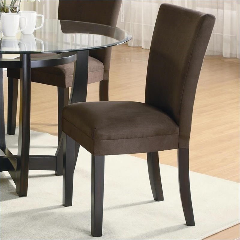 Coaster Bloomfield Faux Leather Parson Dining Side Chair in Chocolate ...