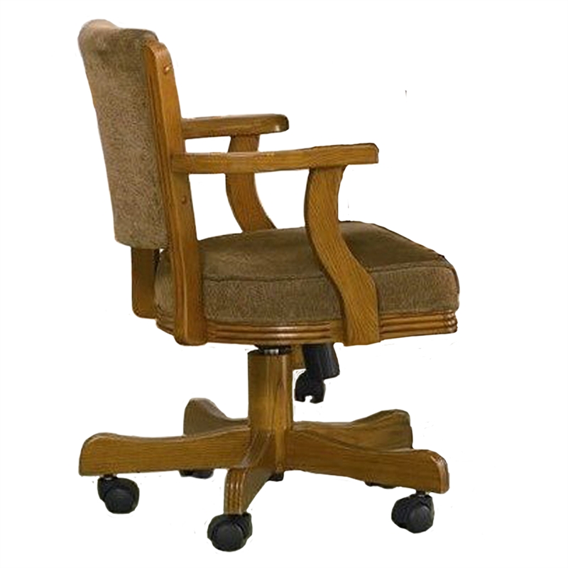 Coaster Mitchell Upholstered Wood Game Chair Olive-Brown and Amber