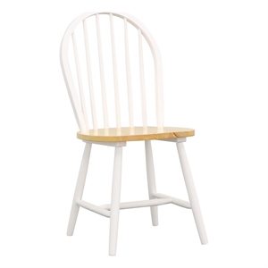 Coaster Farmhouse Windsor Wood Dining Chairs in White