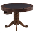 Coaster Turk Round Pedestal Traditional Wood Game Table in Tobacco