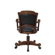 Coaster Turk Wood Game Chair with Casters in Black and Tobacco