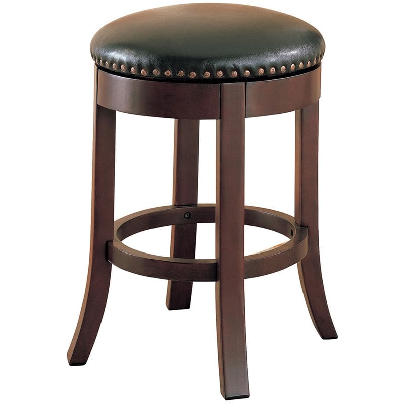 Coaster 24 Faux Leather Counter Stool, Brown Black Leather Backless Counter Stools