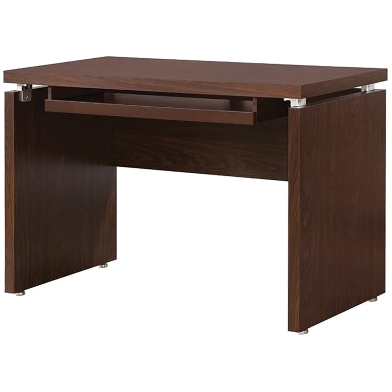 Coaster Russell Contemporary Wood Computer Desk with Keyboard Tray Medium Oak