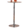 Coaster Contemporary Round Glass Top Bar Table in Chrome