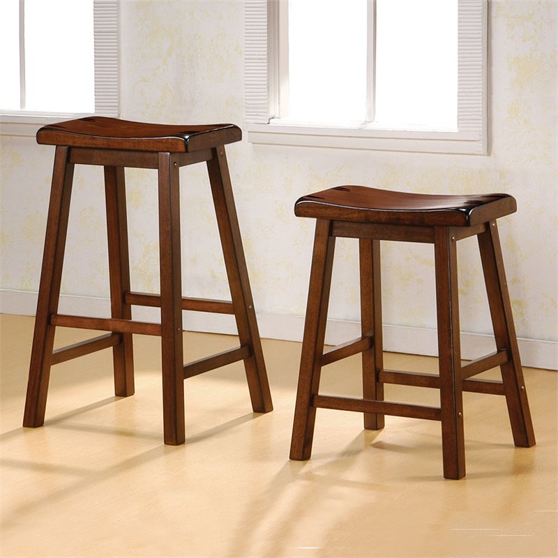 Coaster Backless Wood Counter Height Stools in Chestnut Cymax Business
