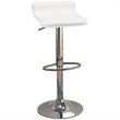 Coaster Faux Leather Adjustable Backless Bar Stool in White and Chrome