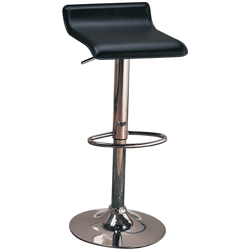 Coaster Faux Leather Adjustable, Black Leather Backless Counter Stools