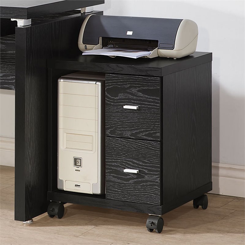 Coaster Contemporary Wood Printer Stand with 2Drawer in Black