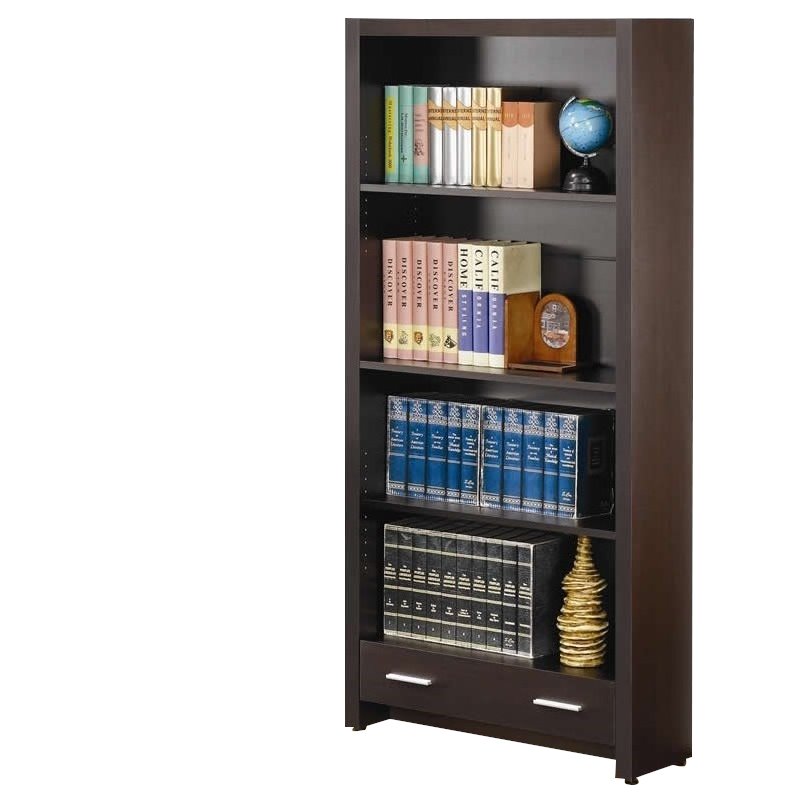Coaster Papineau 4 Shelf Bookcase with Storage Drawer in Cappucino