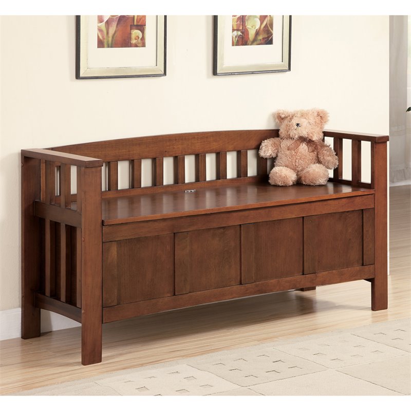 Coaster Flip Top Storage Bench In Brown Coaster Flip Top Storage Bench In Brown