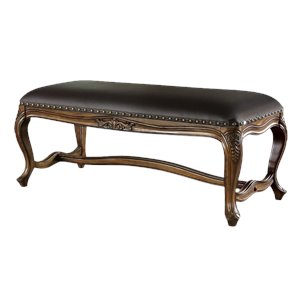 coaster benches traditional upholstered bench in black