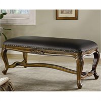 Coaster Faux Leather Sleeper Ottoman In Dark Brown 500750