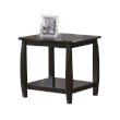 Coaster Transitional Wood Square End Table with Bottom Shelf in Espresso