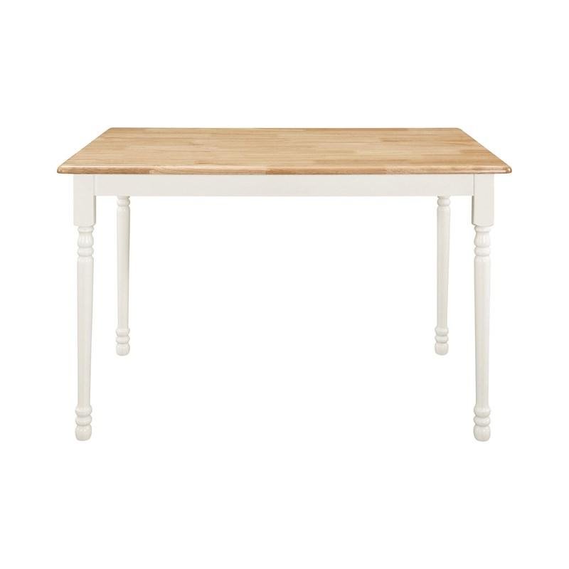 Coaster Damen Square Tile Top Dining Table in White and Natural Brown
