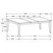 Louise Rectangular 78-inch Extension Leaf Dining Table Black