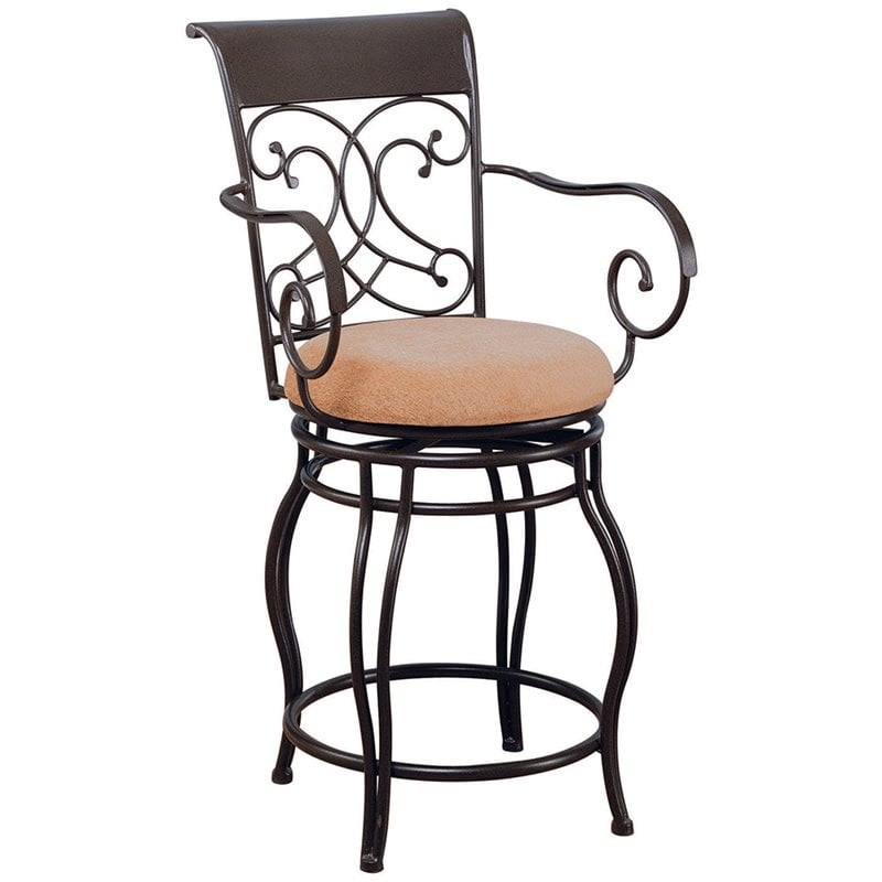 Coaster 24" Metal Counter Stool in Brown   120020