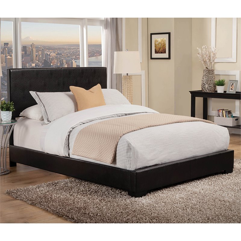 Coaster Conner Faux Leather Queen Low, Leather Queen Bed
