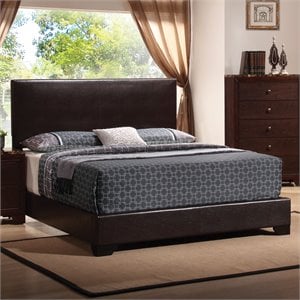 coaster conner upholstered platform bed in cappuccino