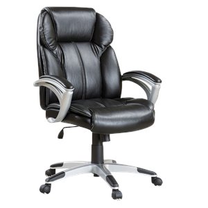 coaster casual adjustable faux leather office chair in black