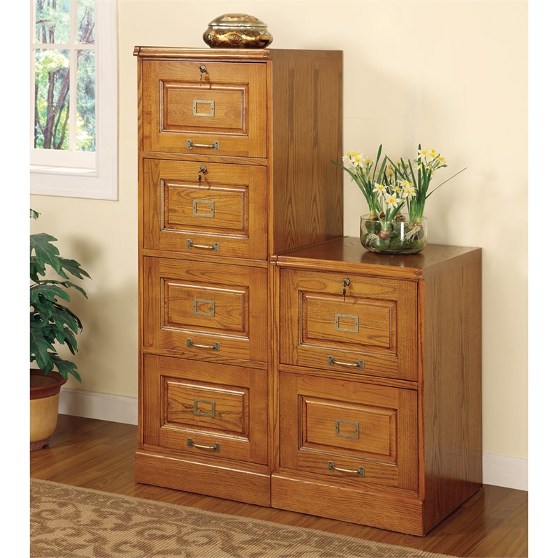 coaster palmetto 4 drawer file cabinet in oak - 5318n