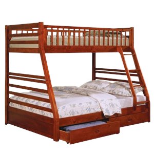 coaster ogletown twin over full bunk bed in oak finish