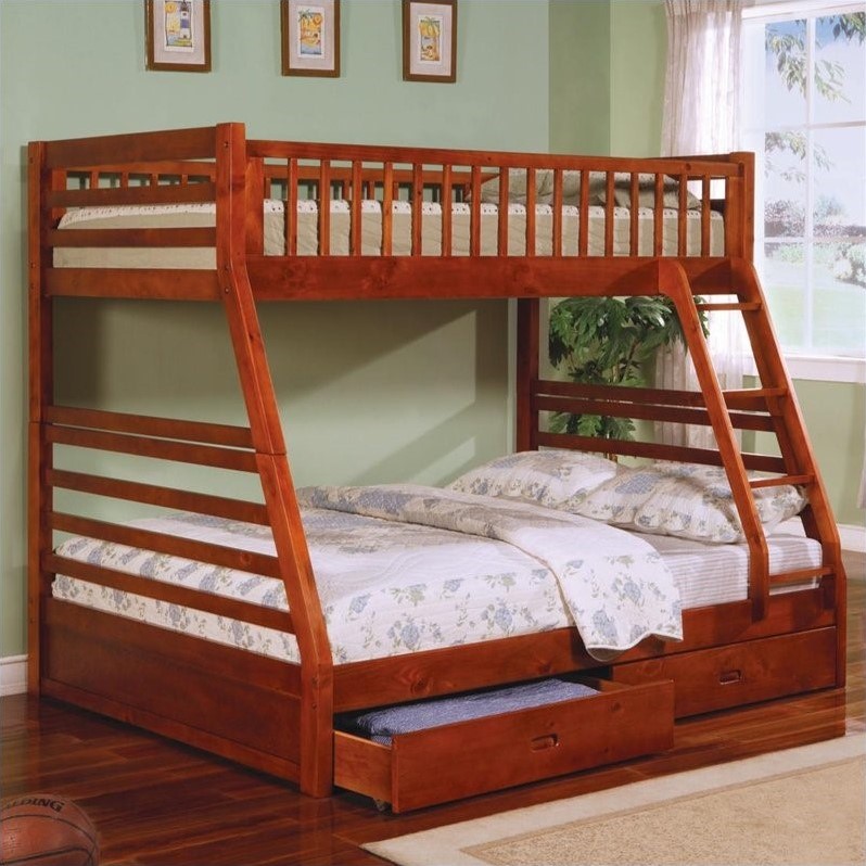 Coaster Ogletown Twin Over Full Bunk, Bunk Bed Plans Full Over Queen Size With Storage