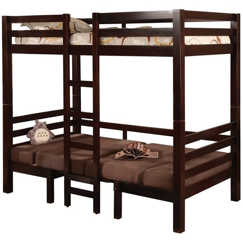 Coaster Twin over Twin Convertible Loft Bunk Bed in Dark Wood Finish