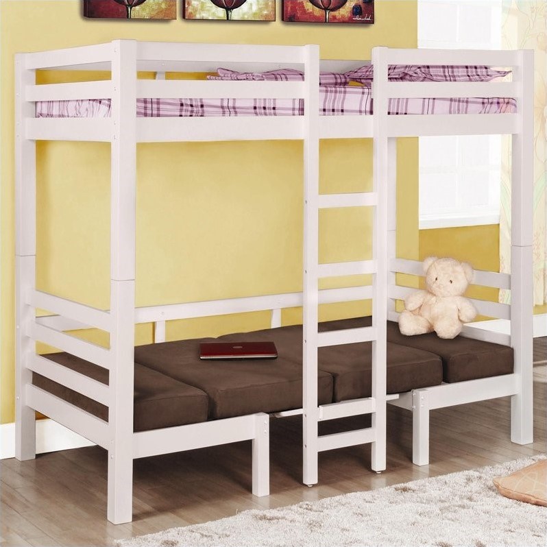 Coaster Twin over Twin Convertible Loft Bunk Bed in White 460273