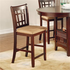 Coaster Lavon Wood Counter Height Stools with Padded Seat in Brown