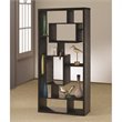 Coaster 10-Shelf Transitional Wood Asymmetrical Cube Bookcase in Black