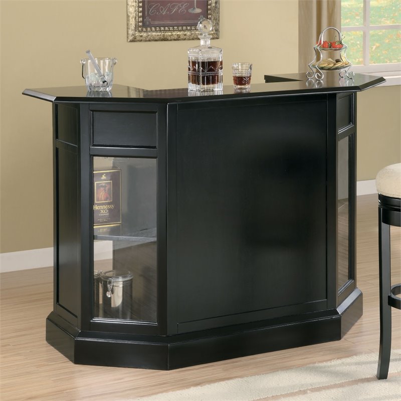 Coaster Inwood Contemporary Home Bar in Black 100175