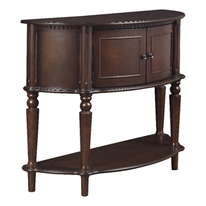 Coaster Traditional Wood Console Table with Curved Front in Brown