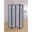Roberto 4-Panel Room Divider Folding Shoji Screen Black