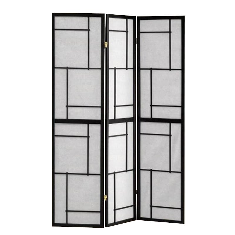 Coaster 3 Panel Folding Screen Room Divider in Black and White