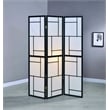 Damis 3-Panel Room Divider Folding Shoji Screen Black