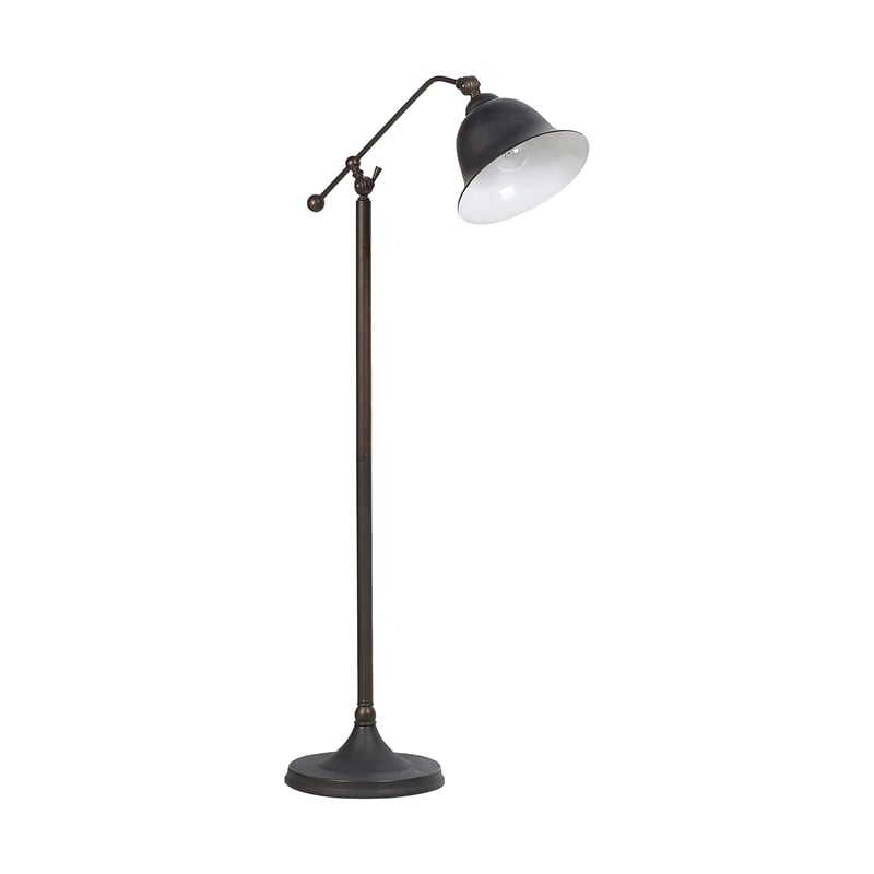 Eduardo 54-inch Bell Down Bridge Floor Lamp Dark Bronze