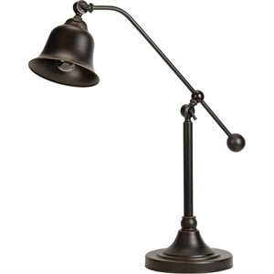 coaster bell shade table lamp in bronze