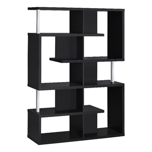 Coaster 5-Tier Geometric Contemporary Wood Bookcase in Black