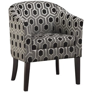 coaster charlotte barrel back accent chair in gray and white