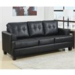 Coaster Samuel Faux Leather Tufted Queen Sleeper Sofa in Black