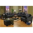 Coaster Samuel Faux Leather Tufted Queen Sleeper Sofa in Black