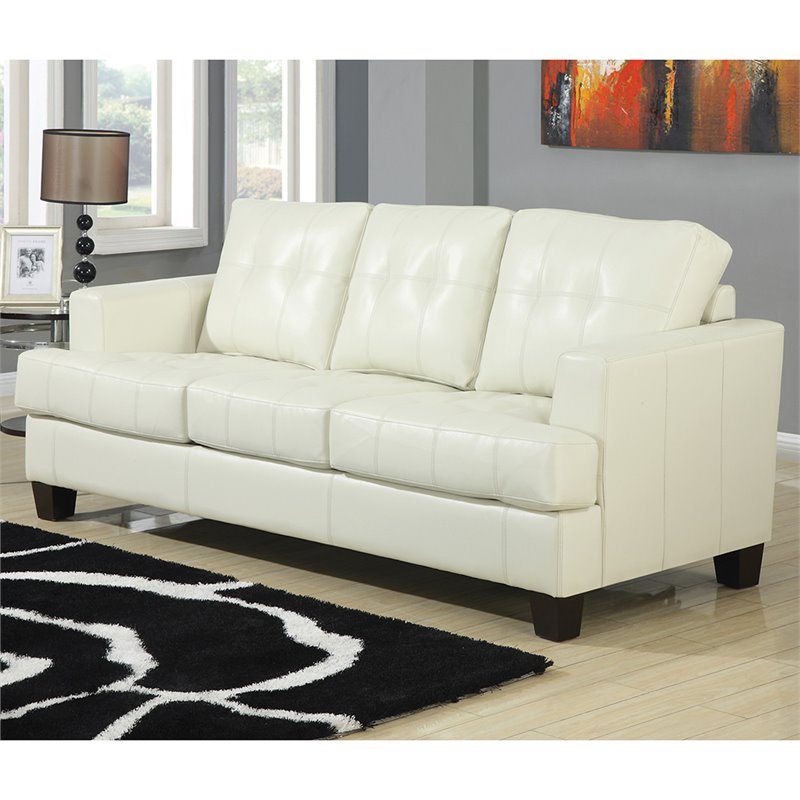 Coaster Samuel Faux Leather Tufted, Queen Sleeper Sectional Leather