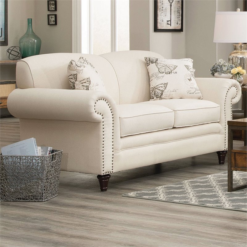 Coaster Norah Loveseat with Antique Inspired Detail in Oatmeal