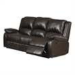 Coaster Boston Transitional Faux Leather Motion Sofa in Brown