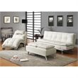 Coaster Dilleston Faux Leather Sleeper Sofa in White and Chrome