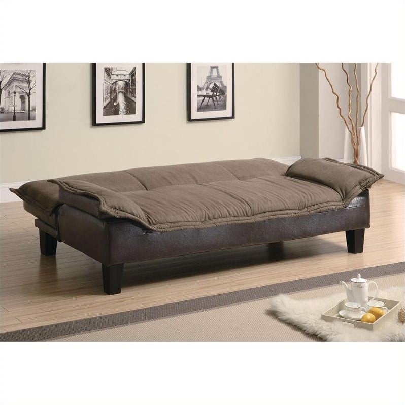 Coaster Two Tone Microfiber Sofa in Brown - 300301