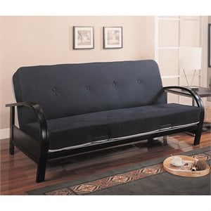 coaster contemporary metal futon frame in glossy black