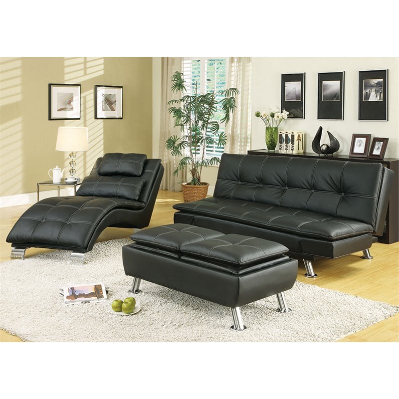 Featured image of post Black Leather Chaise Lounge : The ultimate in relaxation bring your living room decor together with a chaise lounge.